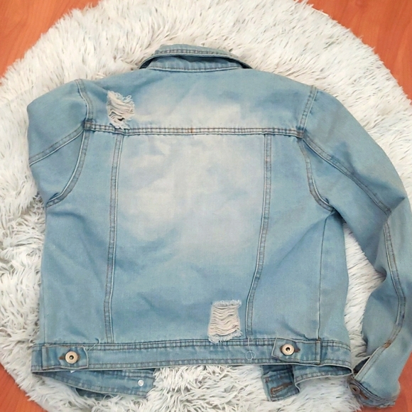 Highway Women's Jeans Distressed Denim Jacket Size Small Cute - Picture 5 of 7